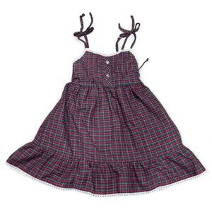 Celeste Originals Plaid Kids Dress - Red and Green